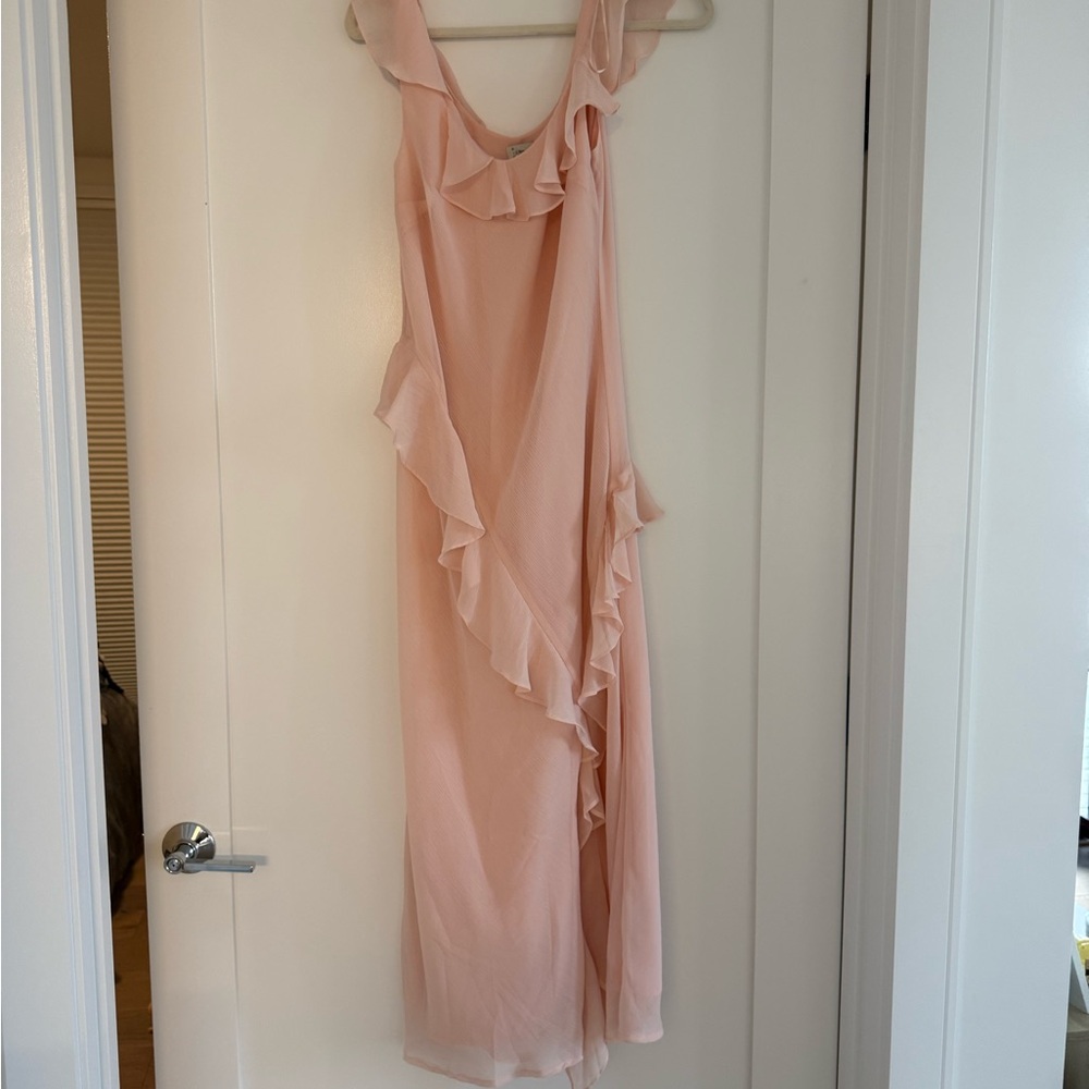 a new day Blush Pink Ruffle Maxi Dress